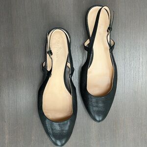 Cole Haan Classic Leather Black Slingback Flats Size 9